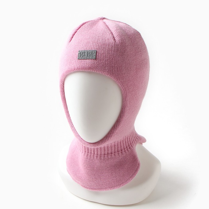 Шапка-шлем детский, цвет розовый, размер 46-48 шапка шлем детский цвет коричневый размер 48 50