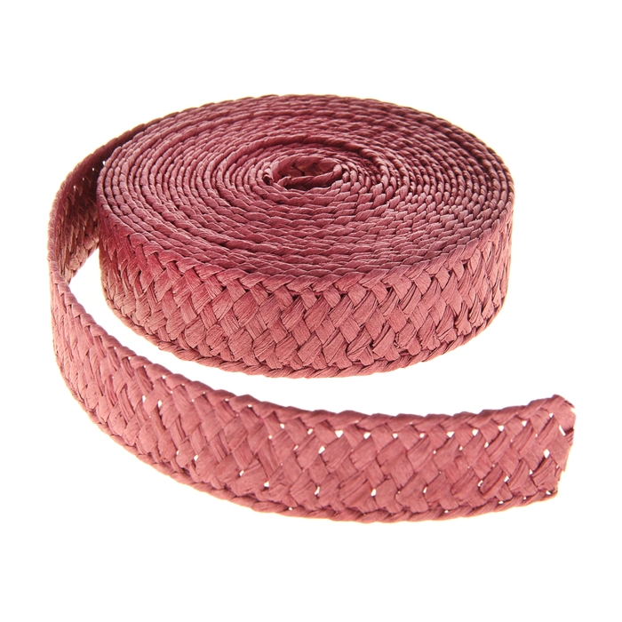 Лента декоративная плетёная, цвет вишнёвый