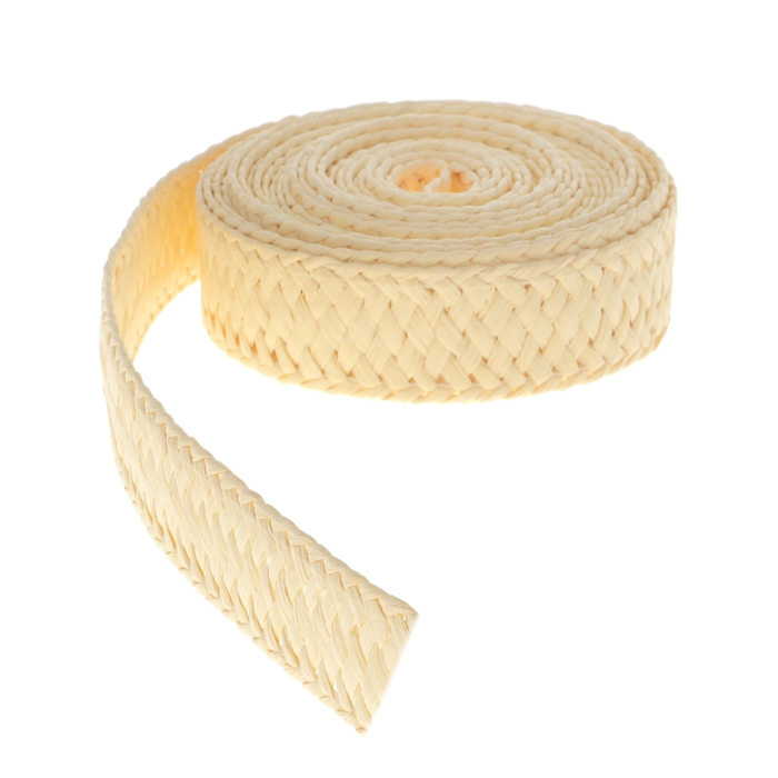 Лента декоративная плетёная, цвет светло-жёлтый