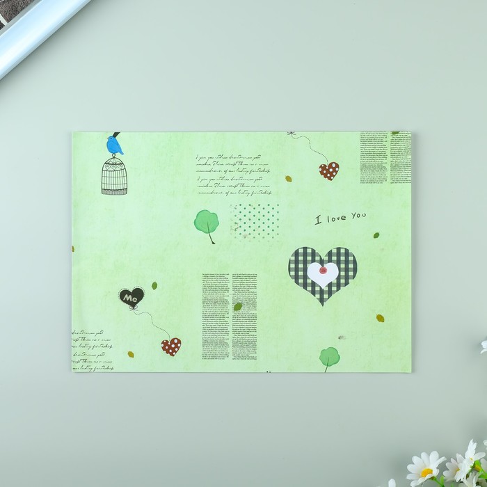 Бумага для творчества "Птичка на клетке" А4 плотность 80 гр