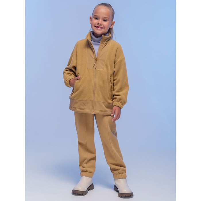 

Брюки для девочек, рост 110 см, цвет бежевый