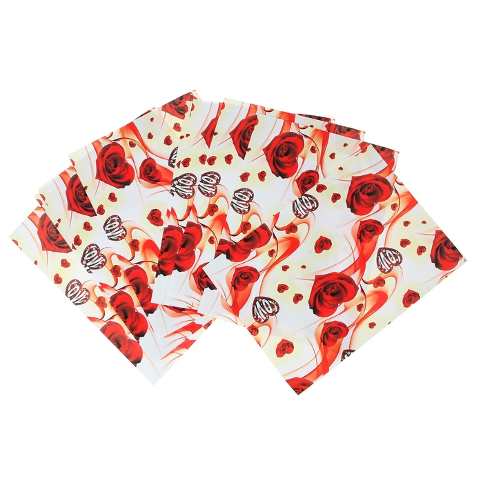 Бумага для творчества "Розы на жёлтом" А4 плотность 80 гр