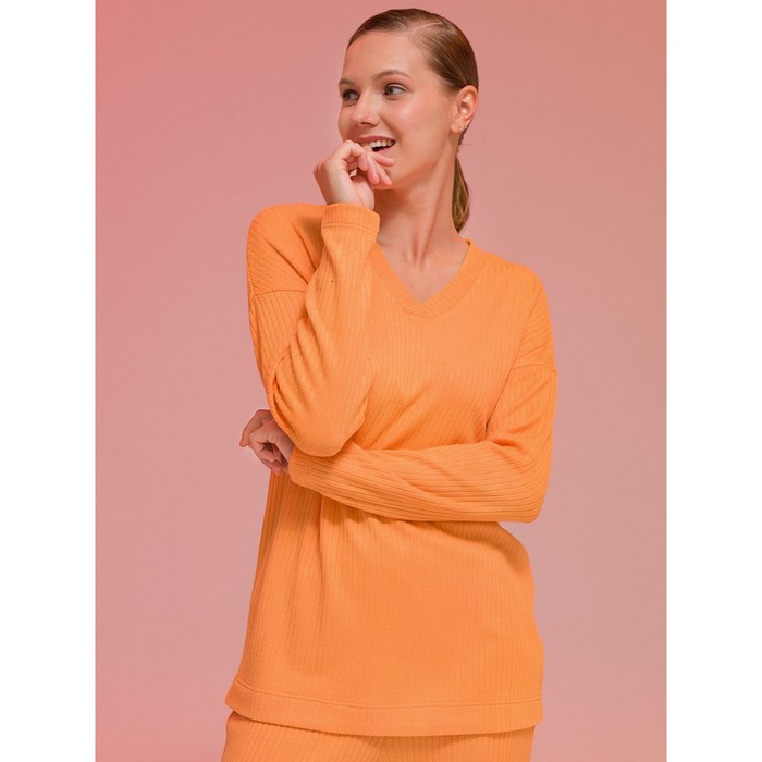 Пуловер женский, размер 44, цвет оранжевый фото