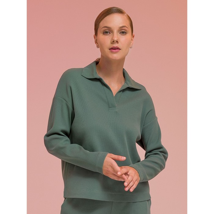Пуловер женский, размер 48, цвет зелёный фото