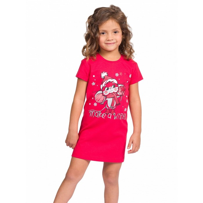 Ночная сорочка для девочек, рост 86 см, цвет красный