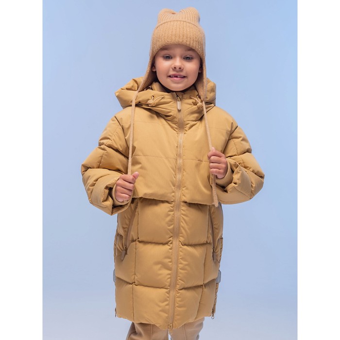 пальто для девочек рост 110 см цвет малиновый Пальто для девочек, рост 110 см, цвет бежевый