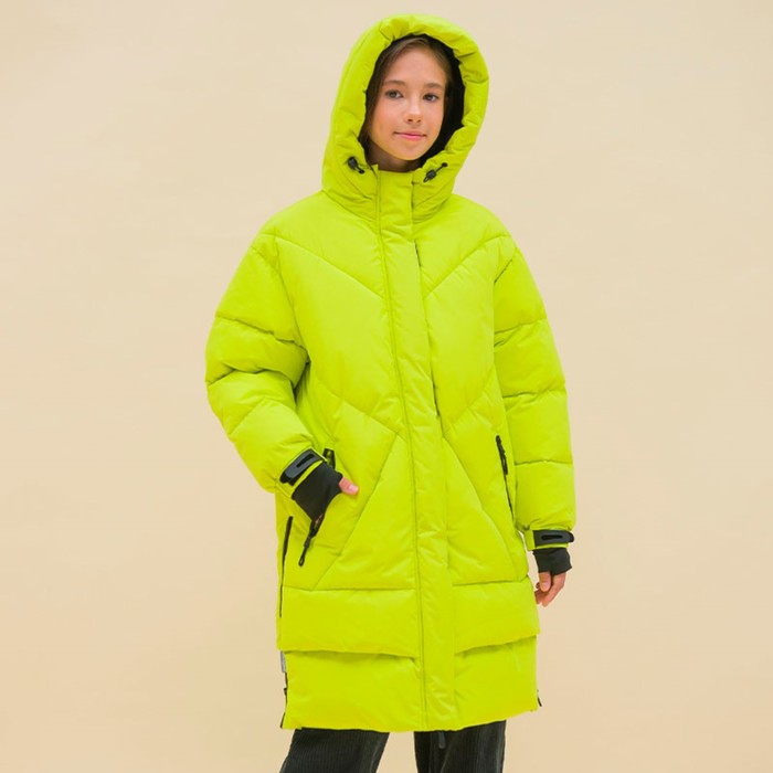 Пальто для девочек, рост 110 см, цвет жёлтый пальто для девочек рост 110 см цвет фиолетовый