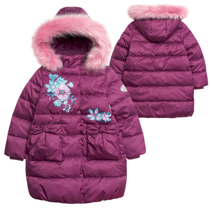 Пальто для девочек, рост 98 см, цвет лиловый