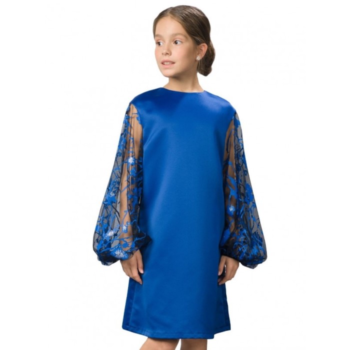 Платье для девочек, рост 122 см, цвет индиго