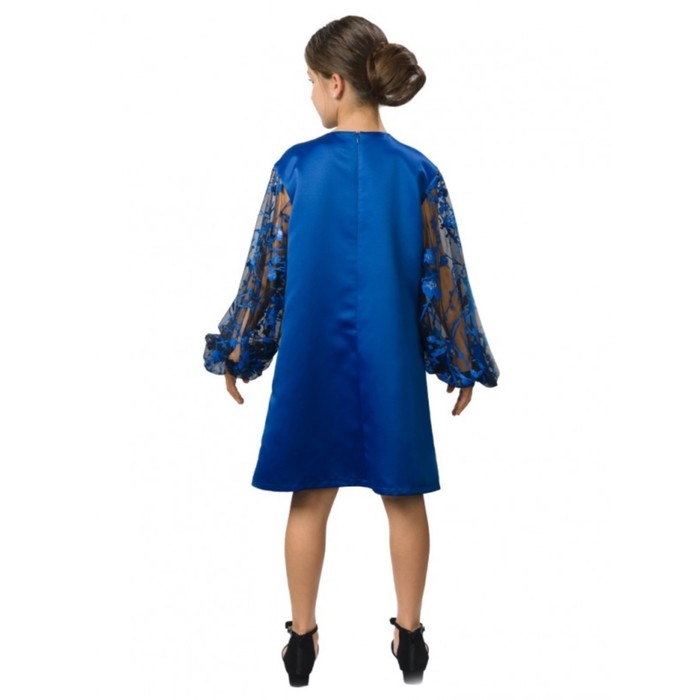 Платье для девочек, рост 128 см, цвет индиго