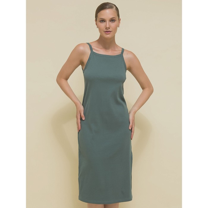 Платье женское, размер 44, цвет зелёный