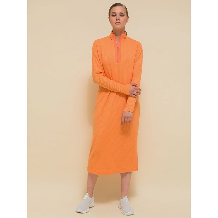 Платье женское, размер 48, цвет оранжевый