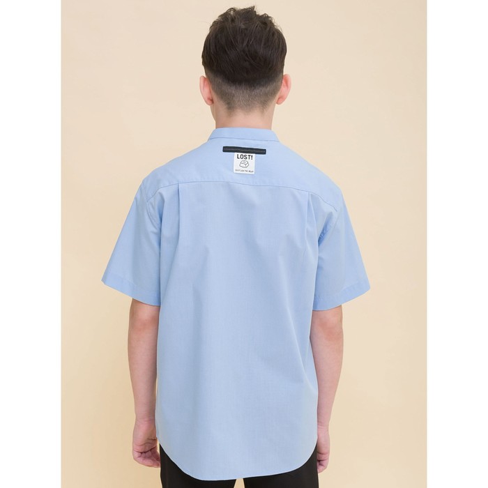 Сорочка верхняя для мальчиков, рост 128 см, цвет голубой