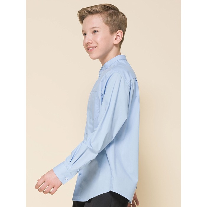 Сорочка верхняя для мальчиков, рост 158 см, цвет голубой