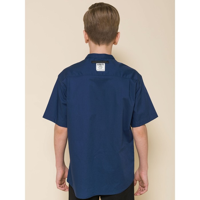 Сорочка верхняя для мальчиков, рост 164 см, цвет тёмно-синий