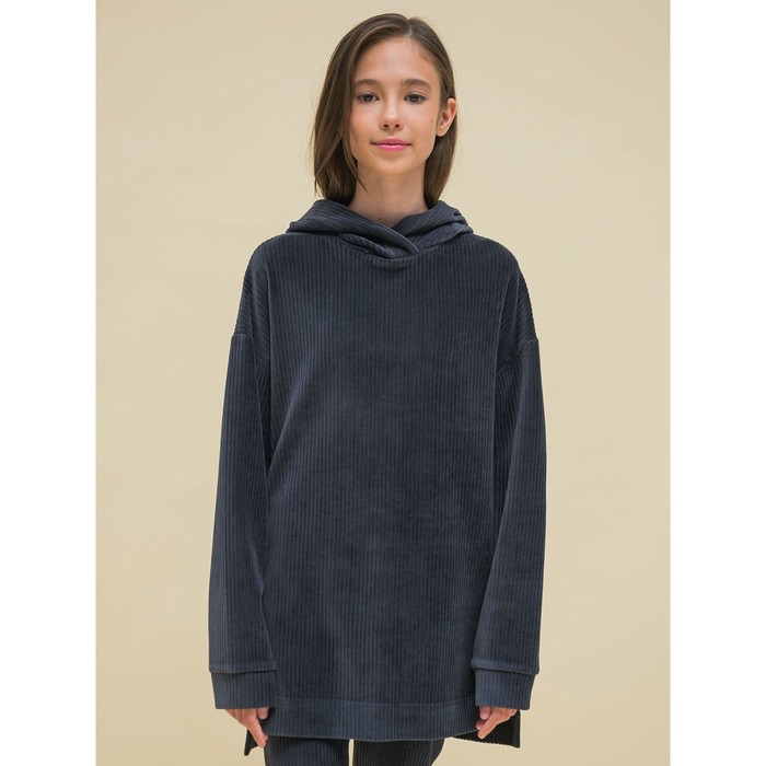 фото Толстовка для девочек, рост 104 см, цвет тёмно-серый pelican