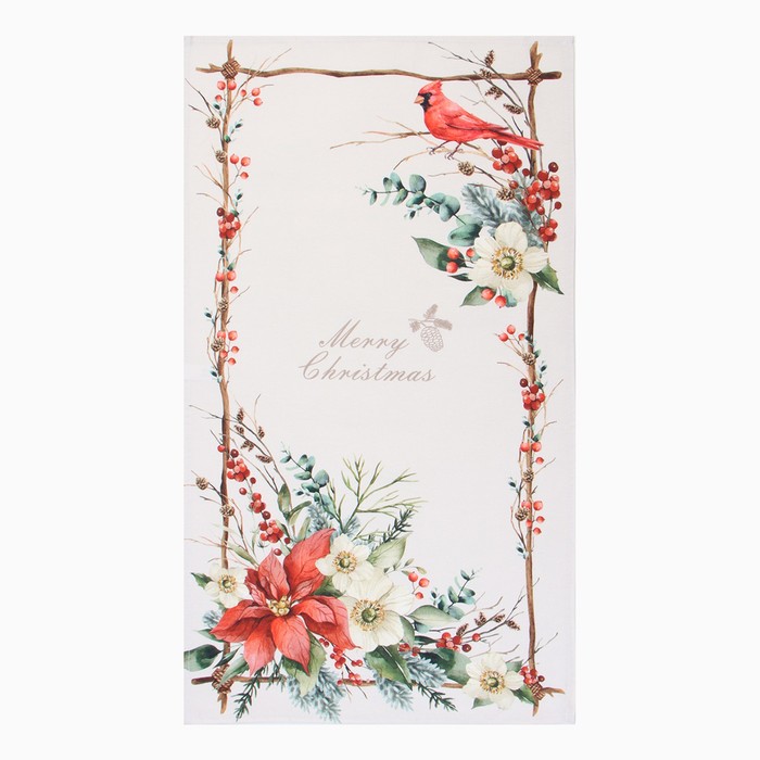 фото Полотенце этель "пуансетия" 40х73 см, 100% хлопок, саржа 190 г/м2