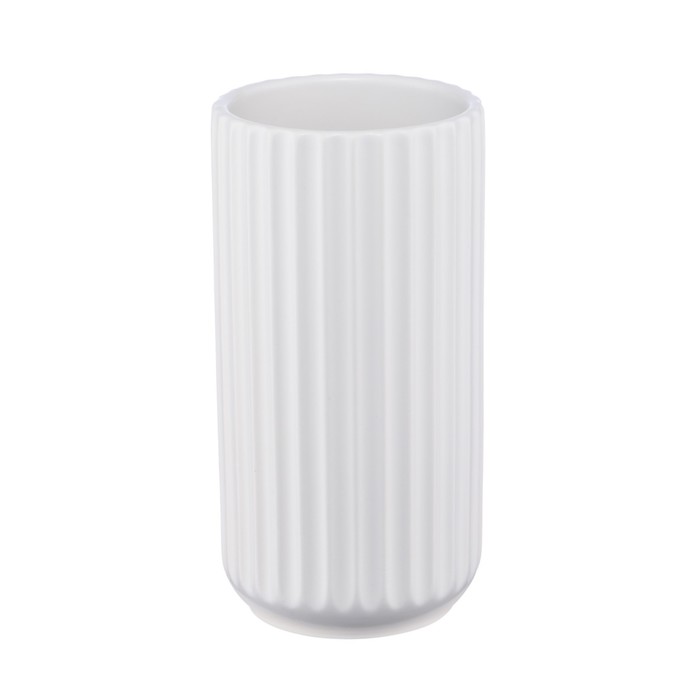 Декоративная ваза «Рельеф», 9,5×9,5×18 см, цвет белый