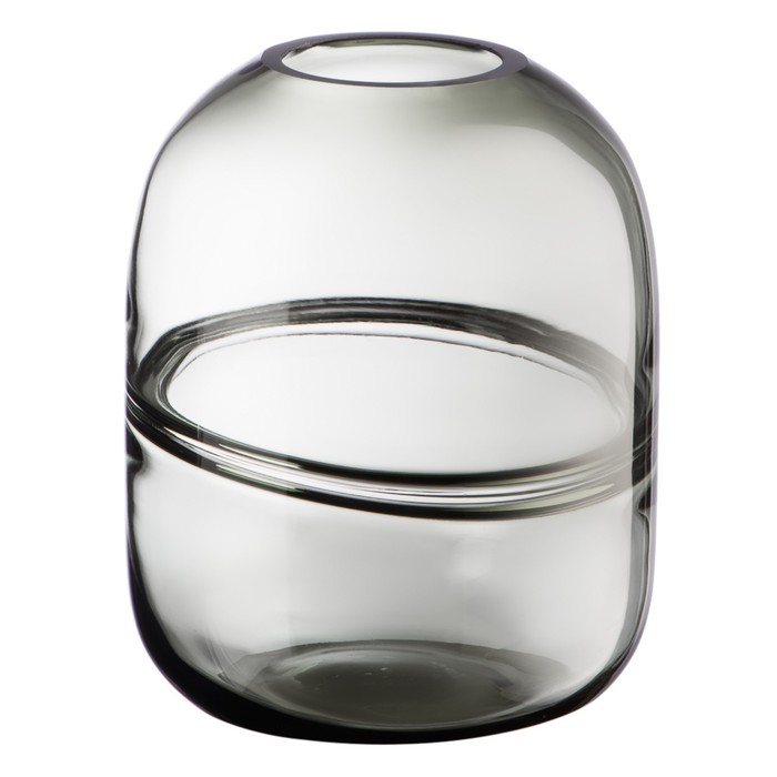 Декоративная ваза из дымчатого стекла, 13,5×13,5×17 см, цвет серый