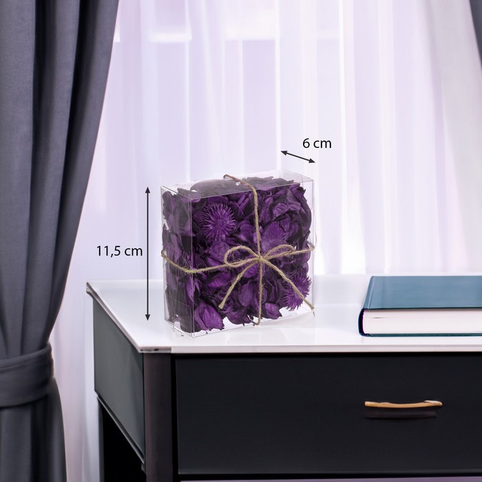 фото Набор сухоцветов из натуральных материалов с ароматом лаванды, короб 11,5×6×11,5 см вещицы