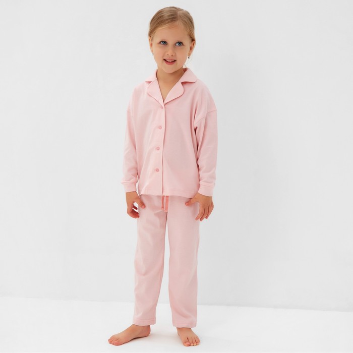 Пижама детская (рубашка и брюки) MINAKU, цвет розовый, рост 146 см пижама детская рубашка и брюки minaku цвет розовый рост 104 см