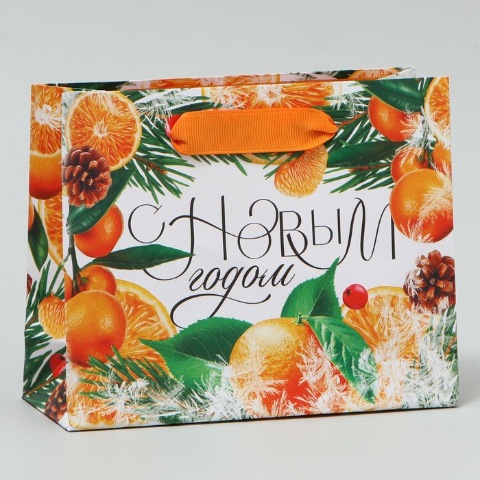 пакет ламинированный букет s 12 × 15 × 5 5 см Пакет ламинированный горизонтальный «Новогоднее настроение», S 15 × 12 × 5.5 см