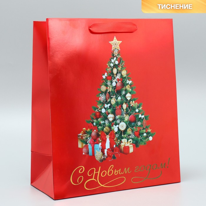Пакет ламинированный вертикальный «Новогодняя елочка», ML 23 × 27 × 11.5 см пакет ламинированный вертикальный два зайчика ml 23 × 27 × 11 5 см