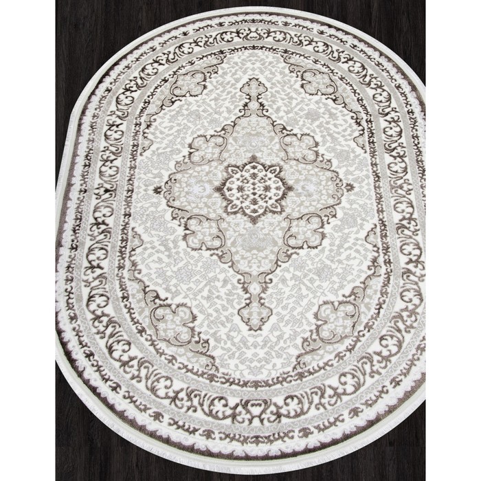 

Ковёр овальный Alfani Q011A, размер 200х290 см, цвет brown fdy/cream shrink