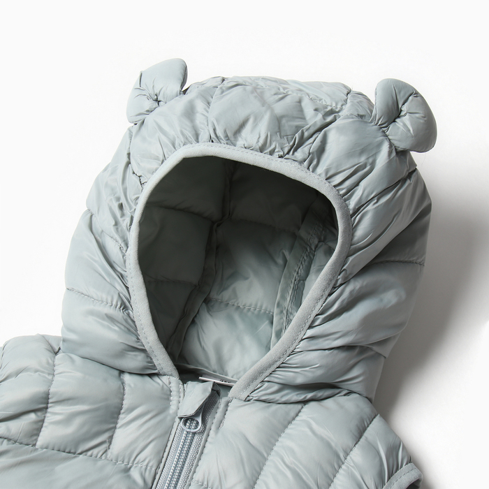 фото Жилет утеплённый детский, цвет серый, рост 104-110 см