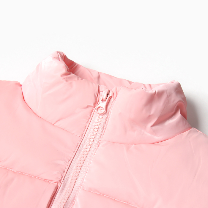 фото Жилет утеплённый для девочек, цвет розовый, рост 116-122 см