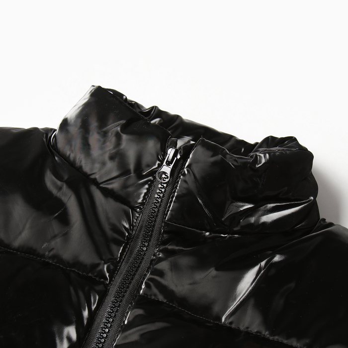 фото Жилет утеплённый для девочек, цвет чёрный, рост 134-140 см