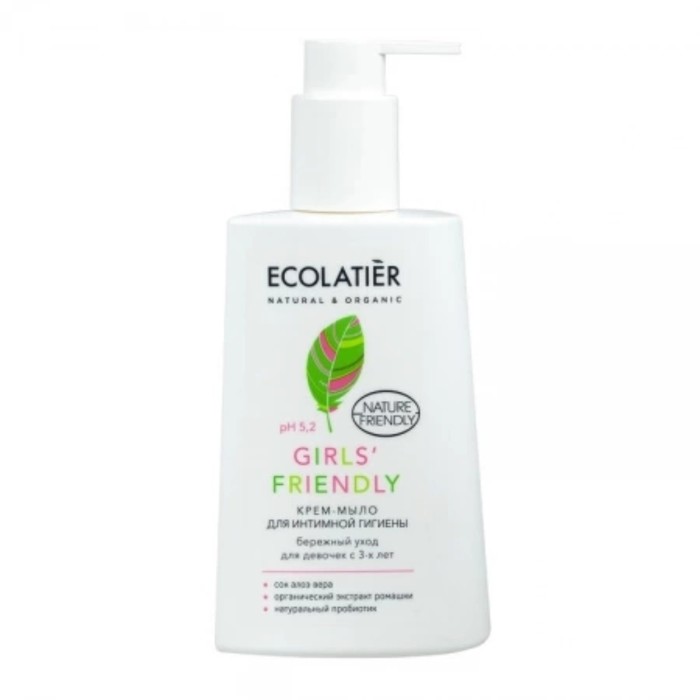 

Крем-мыло для интимной гигиены Ecolatier Girls' Friendly, pH5.2, бережный уход для девочек с 3-х лет, 250 мл
