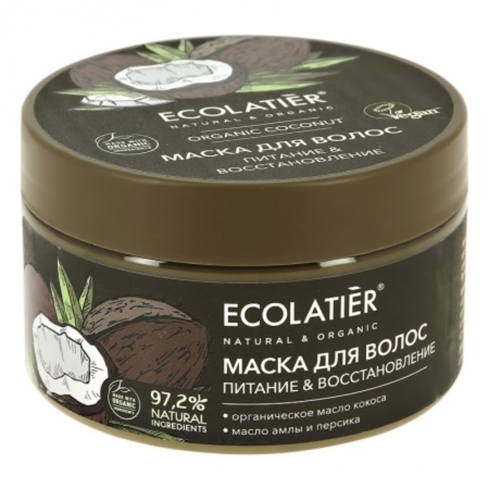 фото Маска для волос ecolatier organic coconut «питание & восстановление», 250 мл