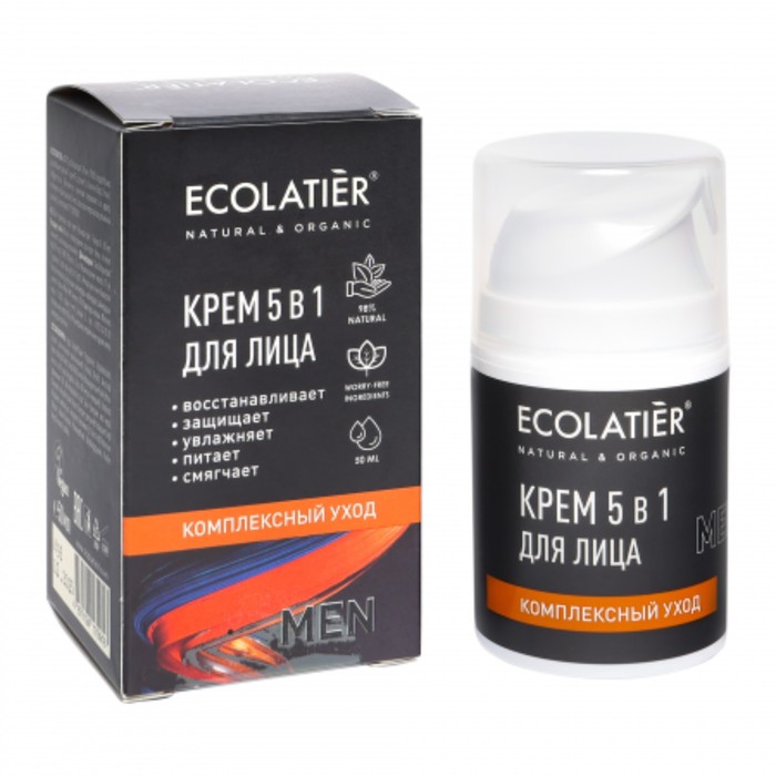 

Крем для лица мужская Ecolatier Men «Комплексный уход», 5 в 1, 50 мл