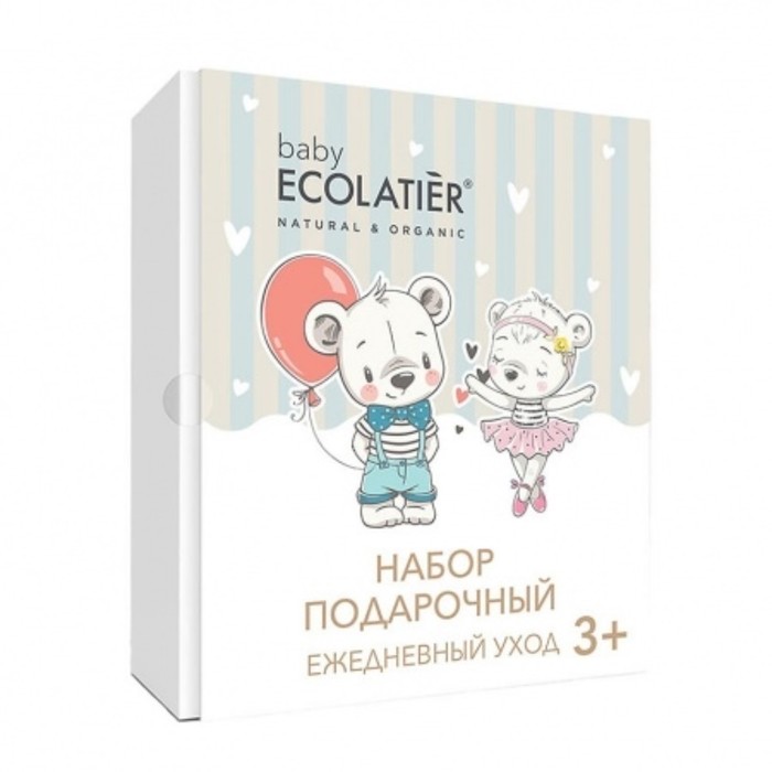 цена Набор подарочный Ecolatier Baby Pure Baby «Ежедневный уход», 3+, 2 предмета: шампунь 150 мл, молочко 150 мл