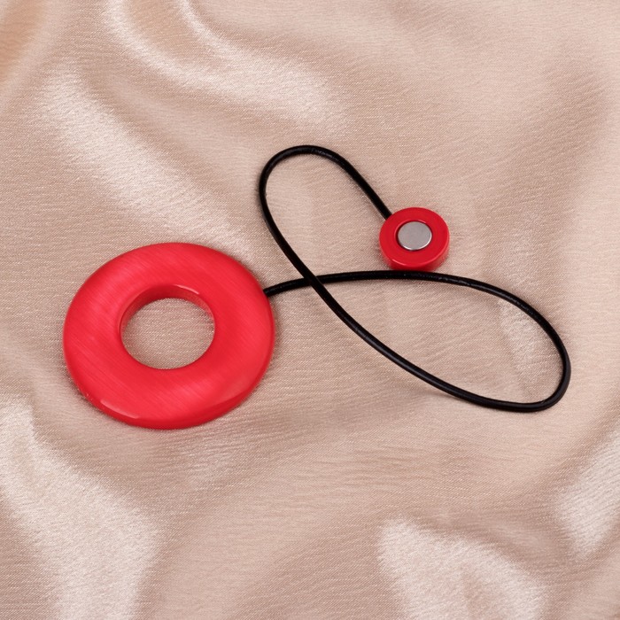 Подхват для штор "Кольцо", d=6,5см, цвет малиновый