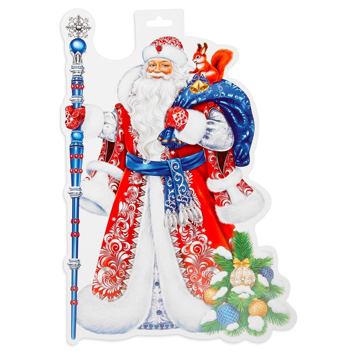 

Плакат фигурный "Дед Мороз" ёлочка, 35х41 см