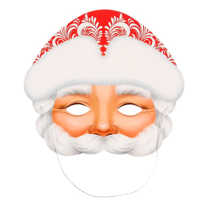 Маска новогодняя Дед Мороз глиттер, 24,7х22,6 см