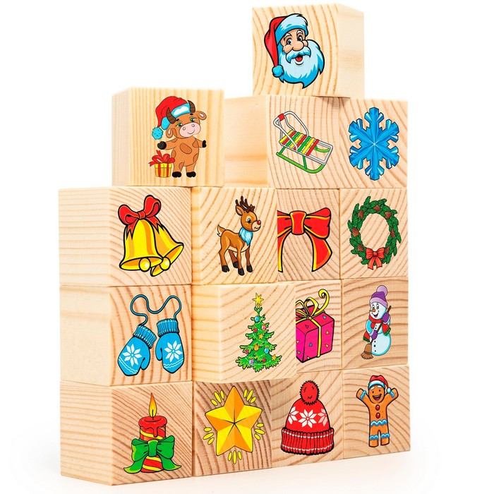Набор кубиков «Новогодние» 16 шт. набор кубиков простые d6 – 16 мм 12 шт красно белый