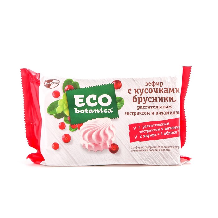 

Зефир Eco-botanica 250г/с кусоч.брусники, растит.экстрактом и витам/Объединенные кондитеры
