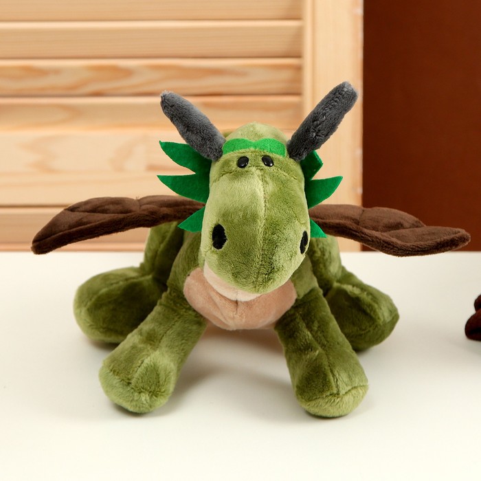 Мягкая игрушка «Дракон», 20 см, цвет зелёный мягкая игрушка дракон 25 см цвет сиреневый