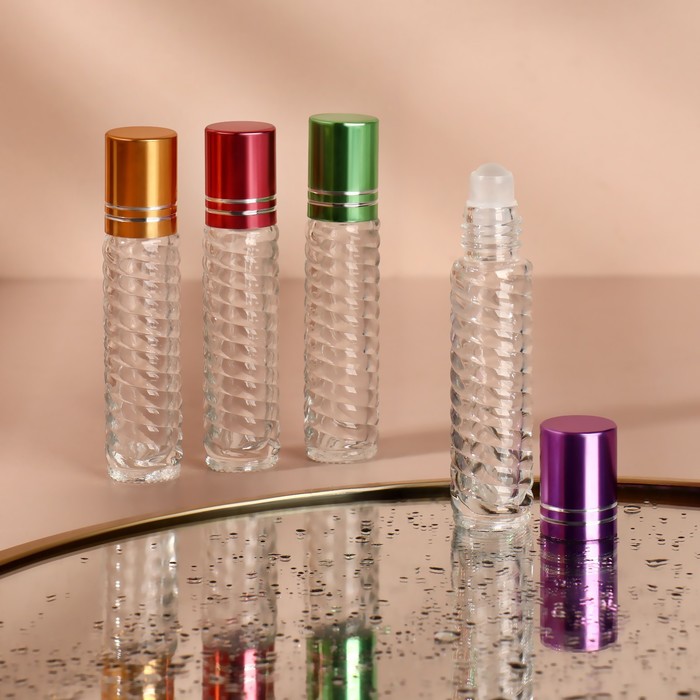 Флакон стеклянный для парфюма «Плетение», с роликом, 5 мл, цвет МИКС