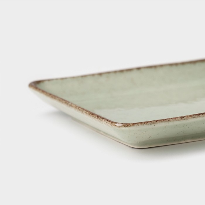 Блюдо Pearl, 18×13 см, цвет мятный, фарфор