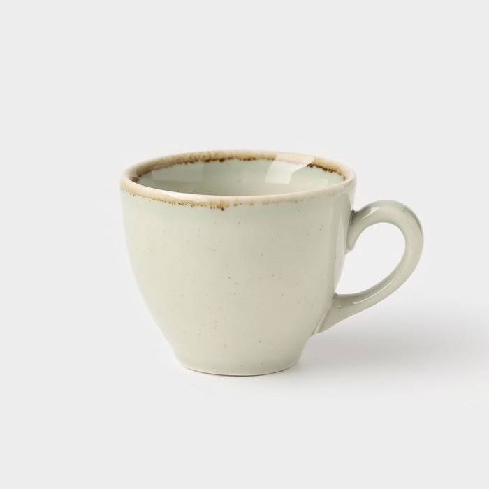 Чашка кофейная Pearl, 90 мл, цвет мятный, фарфор чашка кофейная dark grey 80 мл фарфор цвет тёмно серый