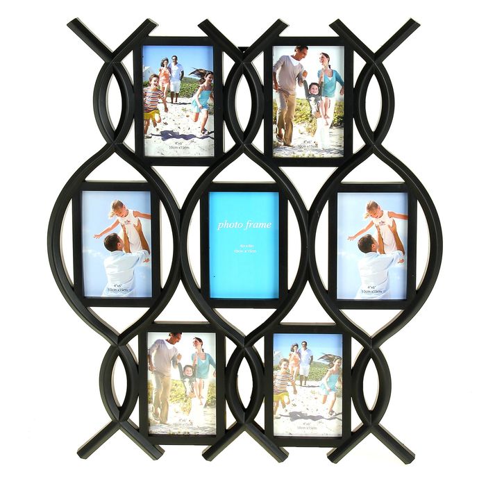 Фоторамка на 7 фото 10х15 см "Косичка" чёрная