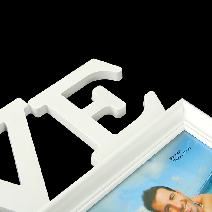 Фоторамка на 6 фото 10х15 см, 13х13 см "Любовь" белая