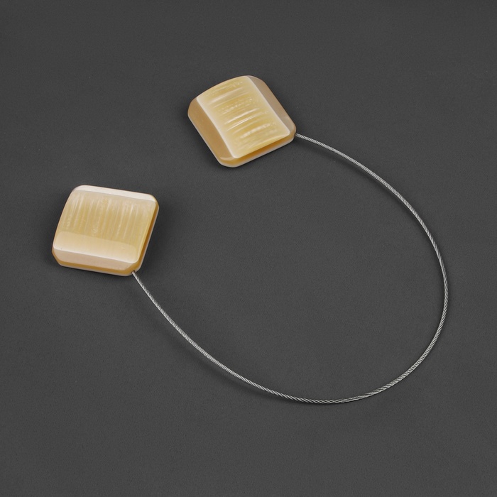 Подхват для штор на тросике "Квадрат перламутровый", бежевый