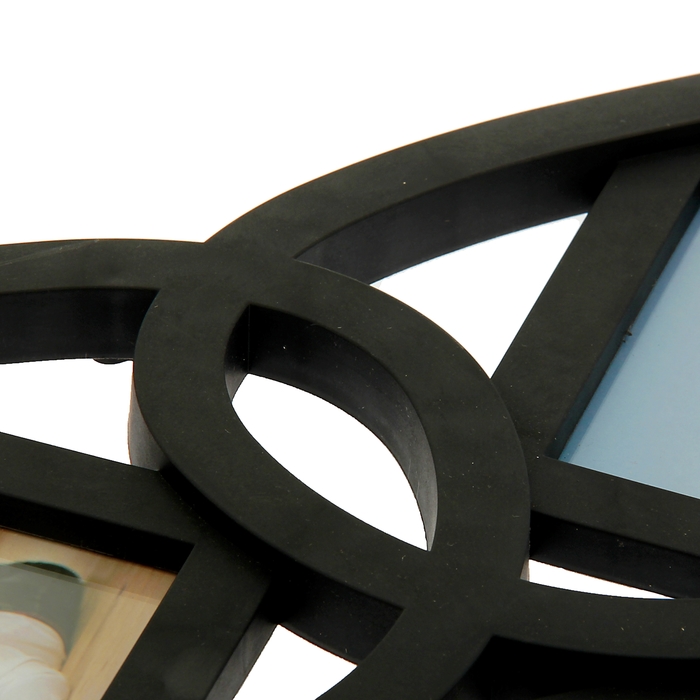 Фоторамка на 4 фото 10х15 см "Сплетённые сердца" чёрная с зеркалом