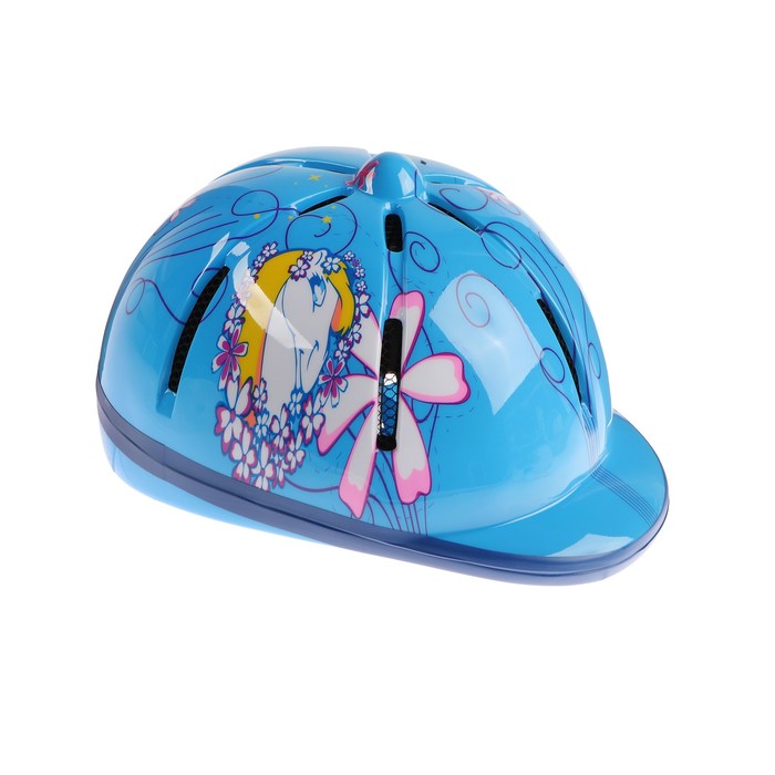 цена Шлем для верховой езды, детский, регулируемый размер, голубой