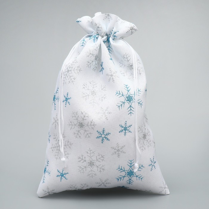 Мешочек подарочный холща «Новогоднее чудо», снежинки, 20 х 30 см +/- 1.5 см мешок подарочный новогоднее чудо 40x56 см